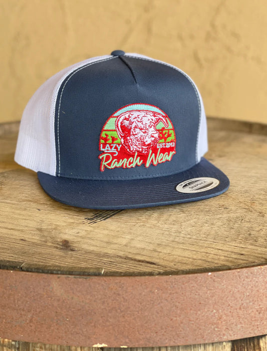 Hats Ball Caps Lazy J Prickly Pear Navy White NAVWHT4PP
