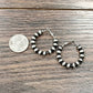724502 Handmade 25mm Hoop, 6mm Navajo Bead Earrings
