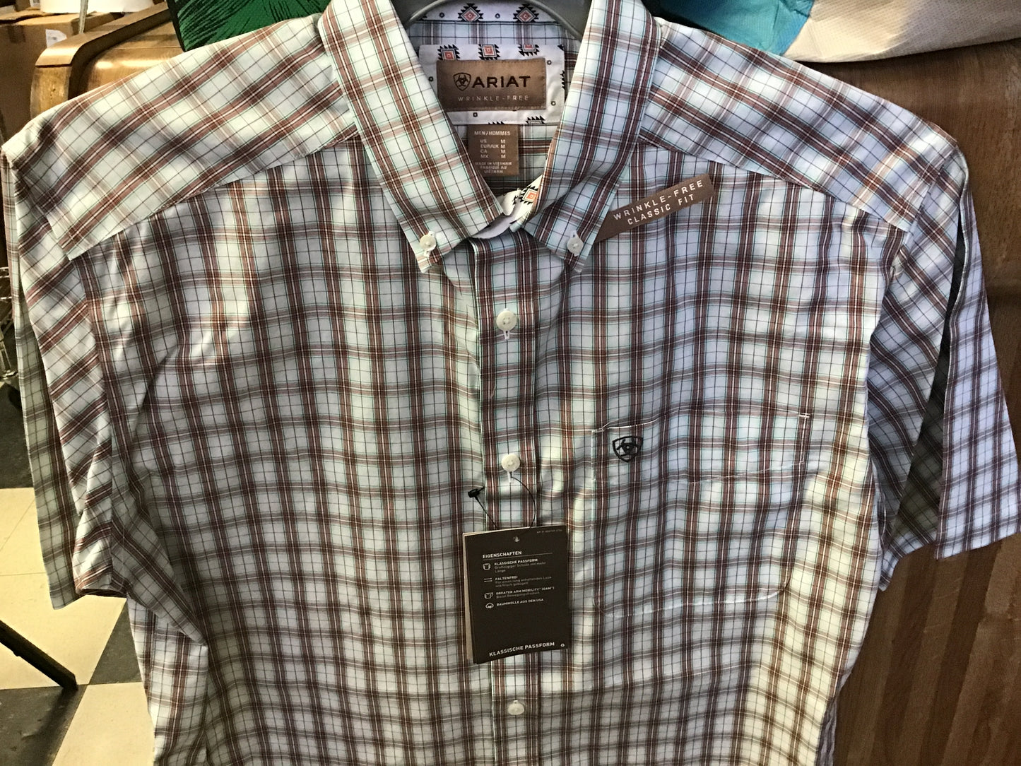 Shirts Men’s Ariat Elton Short Sleeve Plaid Button Down 10058746