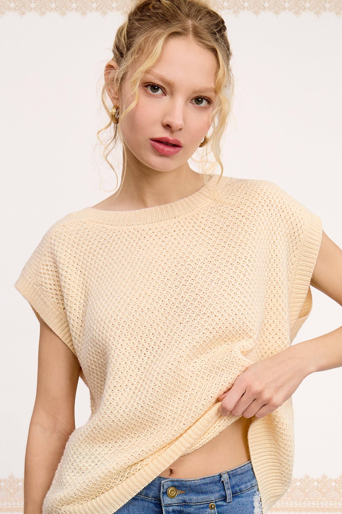 Knit Sweater Vest HDS3602 Outerwear Women’s