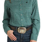 Shirts Women’s Cinch Long Sleeve Teal Button MSW9165054