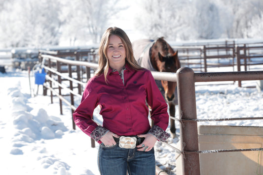 Shirts Women’s Cinch Burgundy Long Sleeve Button Up MSW9165041