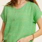 MCS3580-Soft Lightweight Loose Fit Textured Pullover Sweater