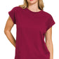 3381 Round Neck Folded Short Sleeve T-shirt CT3381Y