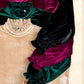 HCT7698-Soft Velvet Long Puff Sleeve Blouse Top shirt womens