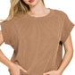 Raised Rib Cap Sleeve Top 8616Y