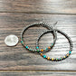 723810, 2.5" Handmade Navajo Gemstone Hoop Earrings