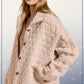 Outerwear Women’s Oversized Soft Quilted Button Down Jacket JKT1787