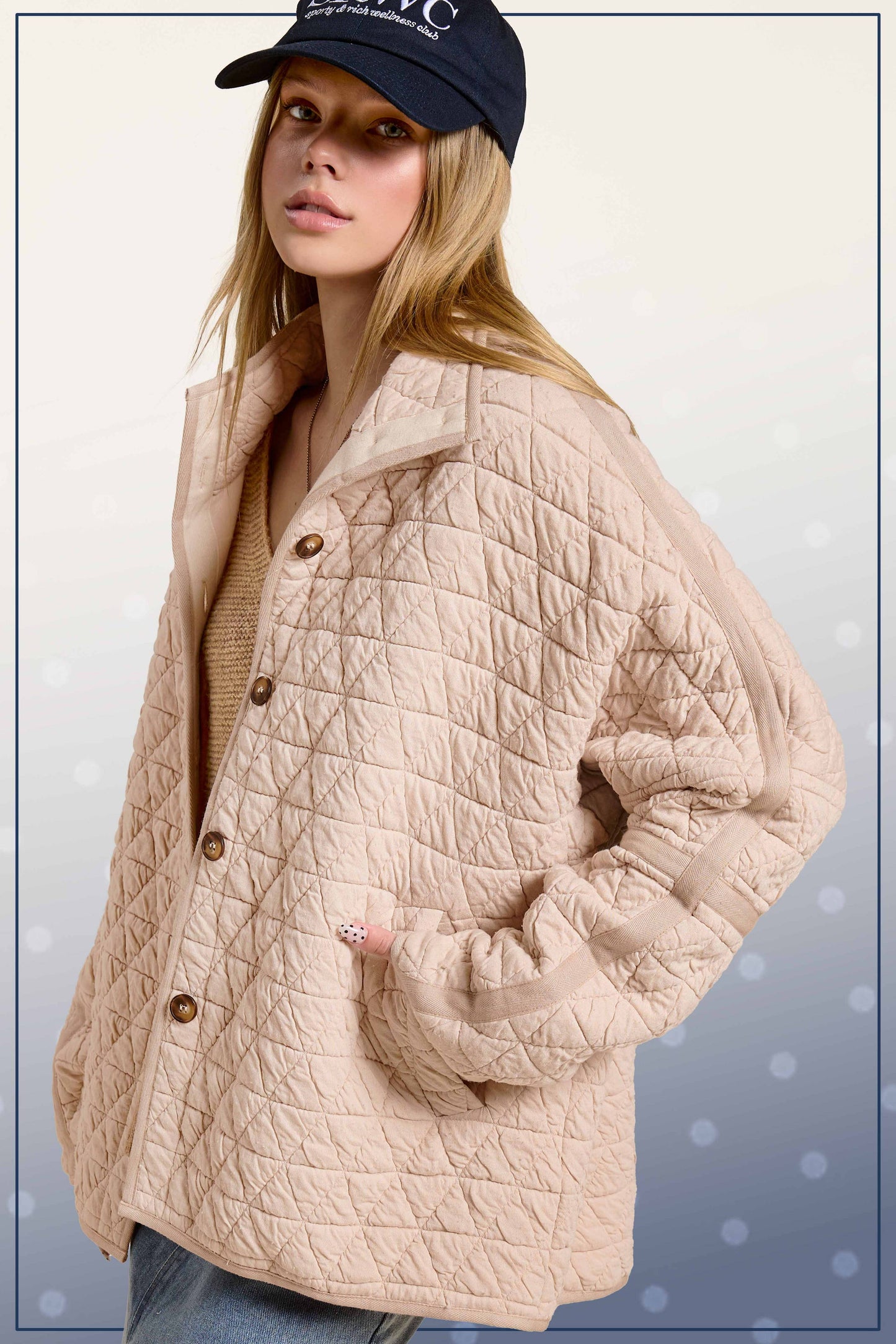 Outerwear Women’s Oversized Soft Quilted Button Down Jacket JKT1787