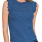 Shirts Girls / Women’s Ribbed Ruffle Trim Sleeveless Stripe Top 8529Y (similar style is Hct7692)