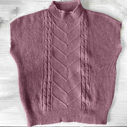 Outerwear Cable Knit Turtleneck Vest TO1830, CWOSWSL0141