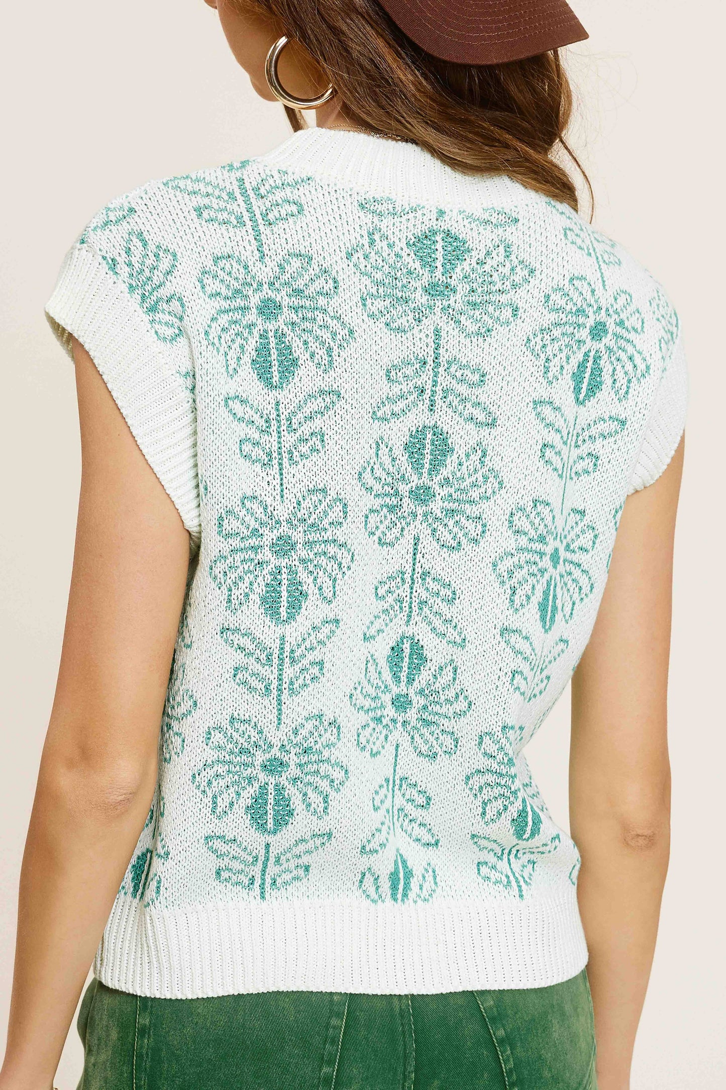 Outerwear Women’s Floral Sweater Vest MCS3587