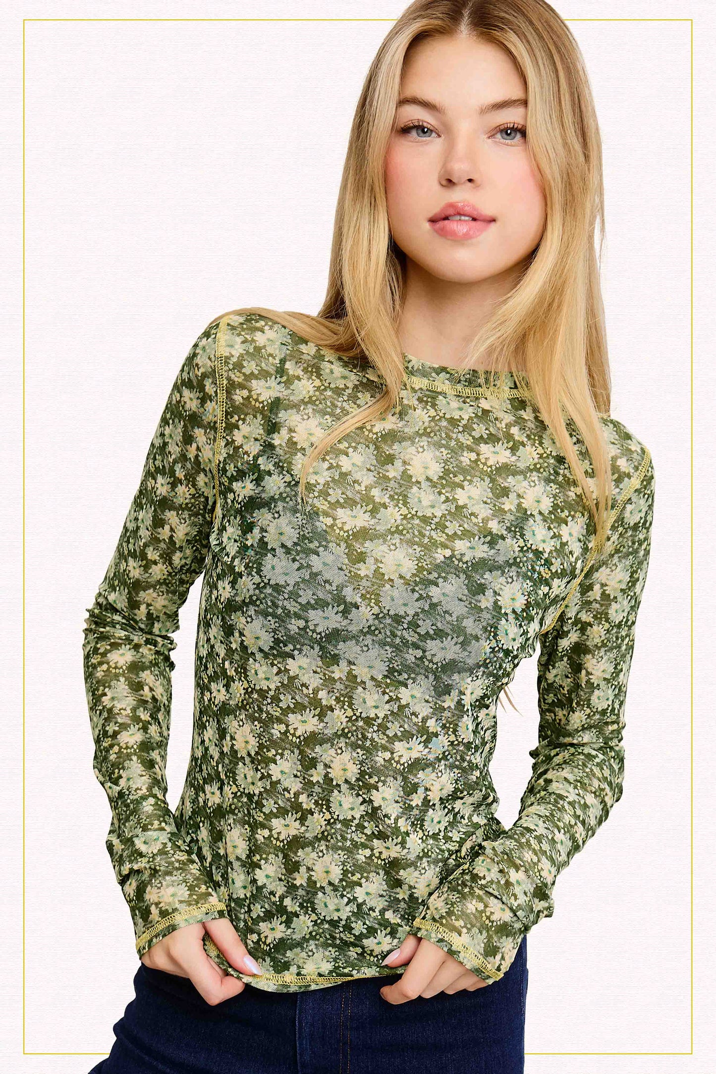 JCT7701-Floral Layer Top