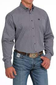 Shirts Mens Cinch Long Sleeve Button Blue Geo MTW1105635
