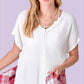 Loose Fit Gauze Fabric Short Sleeve Top HBT7624