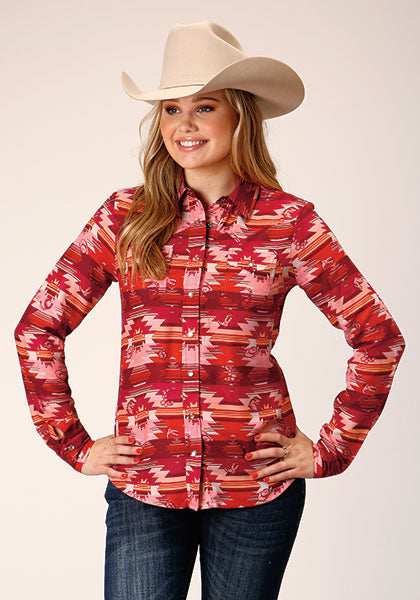 Shirt Women’s Roper Long Sleeve Aztec Print 03-050-0590-6105
