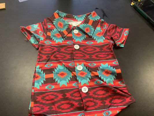 Shirts Boys Kids Stretch Fabric Aztec Print BT0582