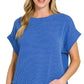 Raised Rib Cap Sleeve Top 8616Y