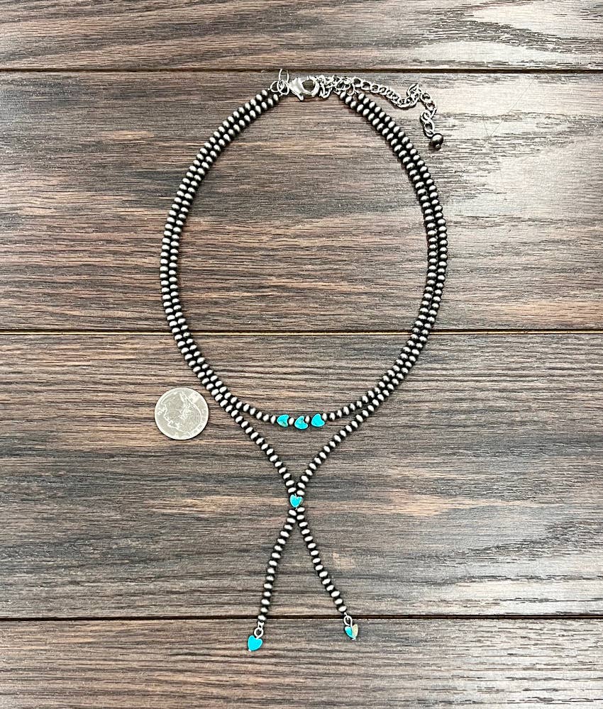739467, Handmade Navajo Heart Gemstone Y-Necklace