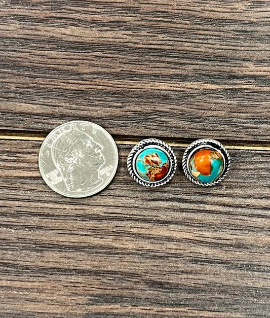 726495, 10mm Round Gemstone Stud Earrings