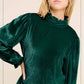 HCT7698-Soft Velvet Long Puff Sleeve Blouse Top shirt womens