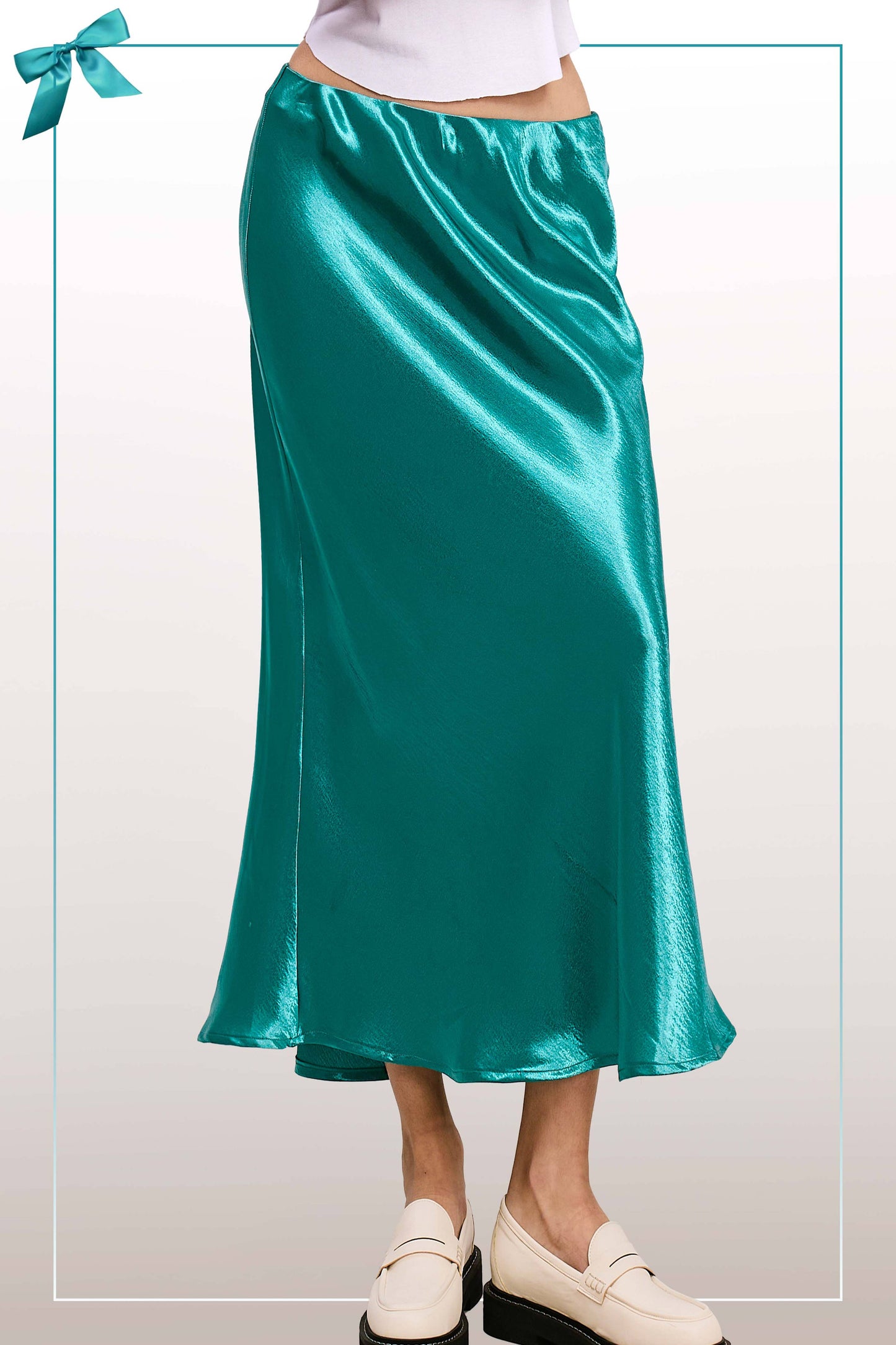 JDP4232-Dressy Satin Long Panel Silhouette Skirt