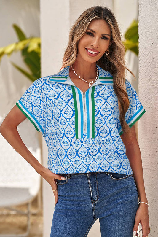 Shirts Women’s LDC Colorblock Regular Shift Short Sleeve Blouse 1020 420