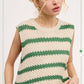 MCS3584-Classic Chunky Striped Sleeveless Sweater Top