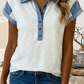 Shirts Women’s Spring 2026 Colorblock Patchwork Shirt Collar Blouse P1011