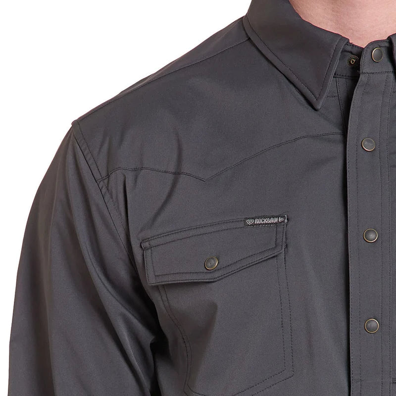 Shirts Men’s Rock&Roll Tek Western Black Long Sleeve BMN2S09641