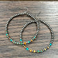 723810, 2.5" Handmade Navajo Gemstone Hoop Earrings