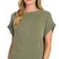 Raised Rib Cap Sleeve Top 8616Y