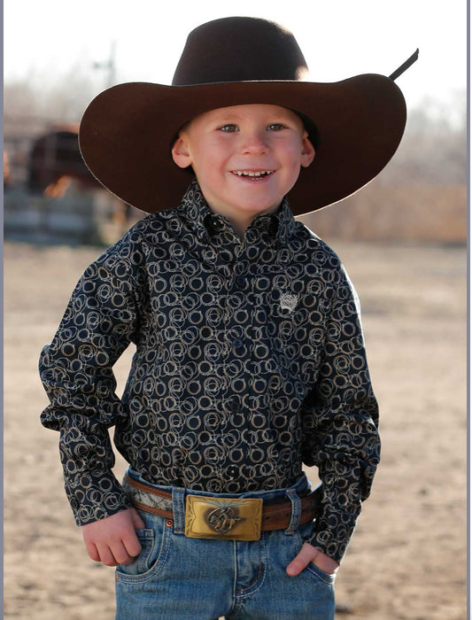 Shirts Boys Cinch Long Sleeve Navy Rope Print MTW7061363