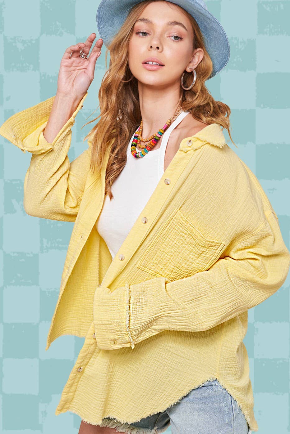 Shirts  Crinkled Gauze Button Down Shirts SRT7448