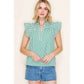 Shirts Women’s FRILLED SPLIT NECK STRIPED TOP 20952