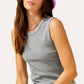 Shirts Women’s-Stretchy Basic Ribbed Sleeveless Crew Neck Tank Top HUT7340