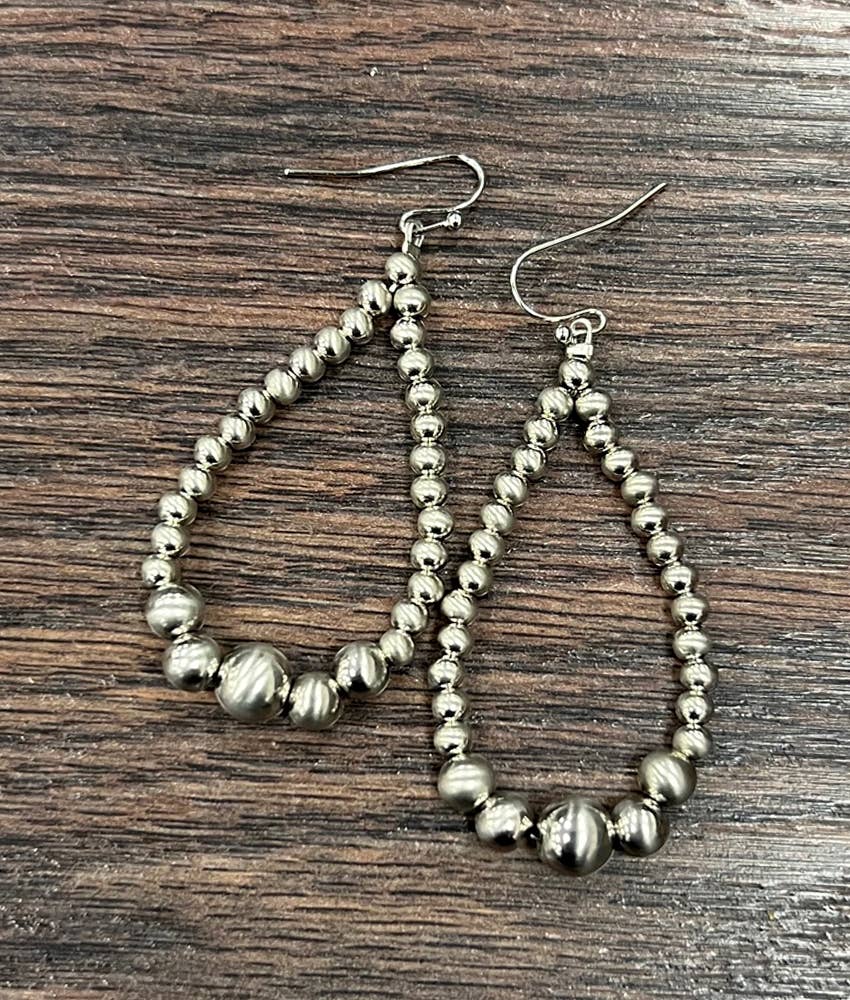 725039, 2" Handmade Silver Navajo Earrings