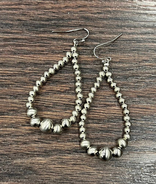 725039, 2" Handmade Silver Navajo Earrings