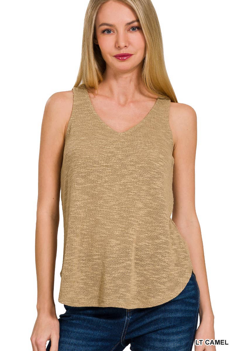 Shirts Women’s V Neck Sleeveless Cami Top HT-2358YV