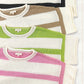 MCS3579-Boxy Silhouette Stripe Lightweight Sweater Top Outerwear Women’s