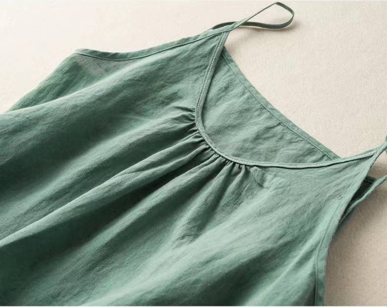 TO1185 Cotton Linen Camisole Tank Top