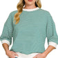 Striped Contrast Trim Banded Bottom Top