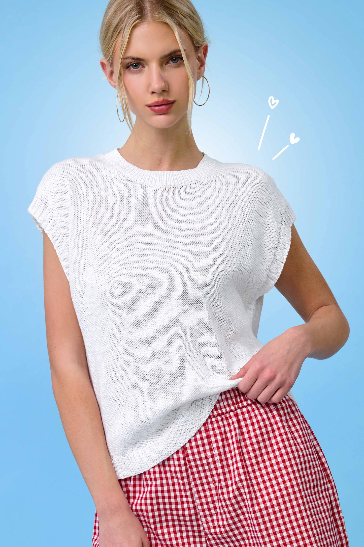 Outerwear Women’s Loose Fit Knit Sweater Vest JCS3598