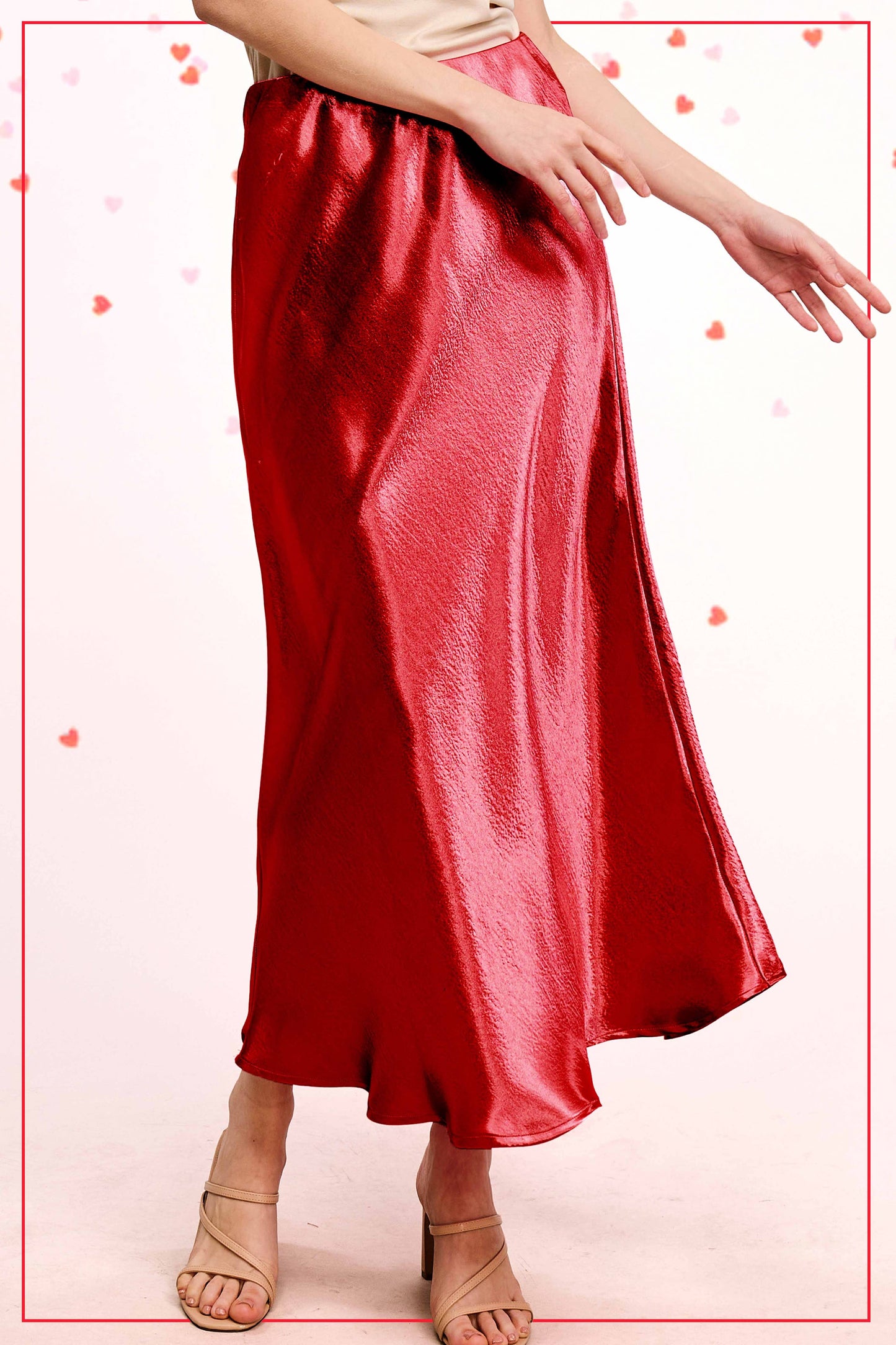 JDP4232-Dressy Satin Long Panel Silhouette Skirt