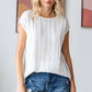 5948 Solid Textured Cap Sleeve Pullover Blouse 11D-T5948