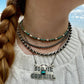 Torpedo choker Sterling Silver Pearls and turquoise choker CHO-NAV-049-TUR