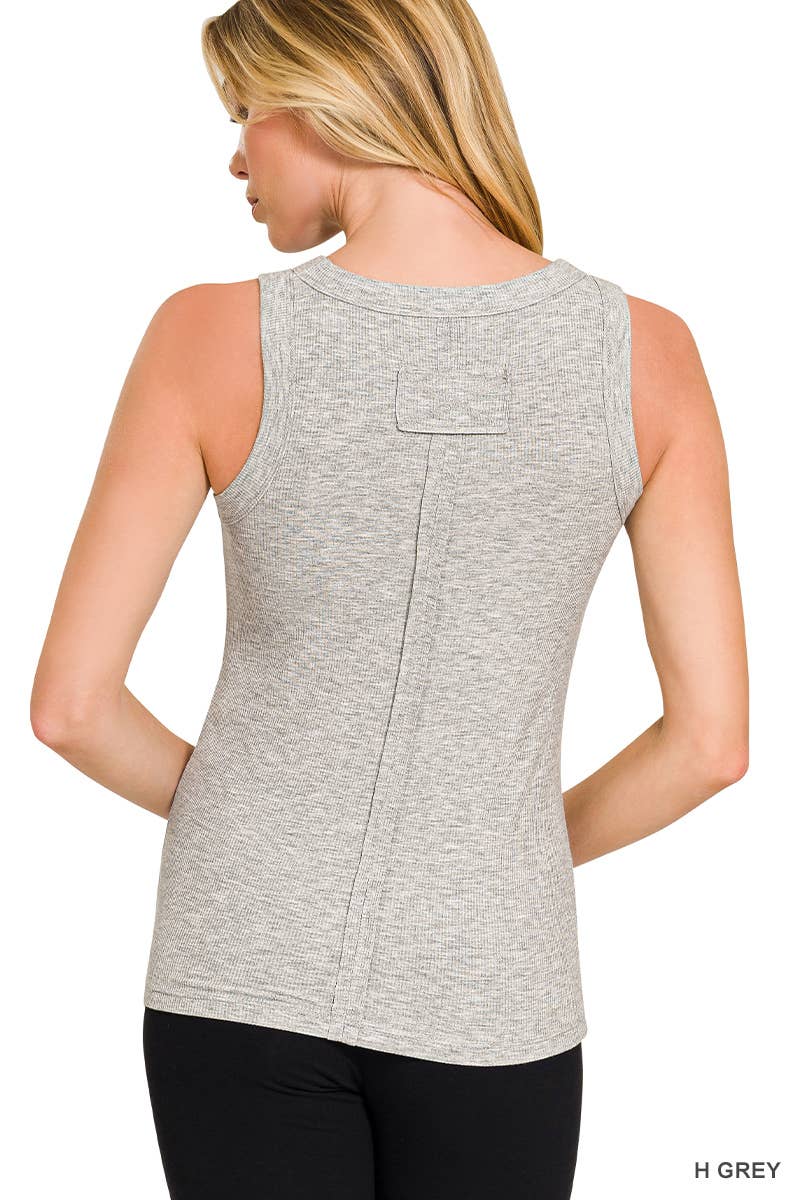 Ribbed Round Neck Tank Top 8491Y