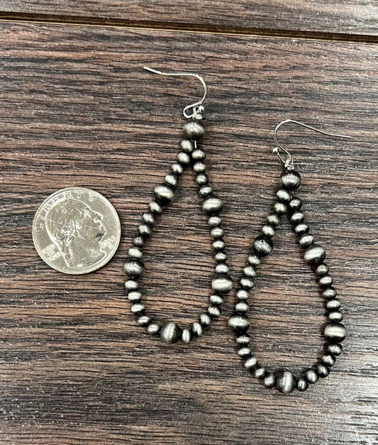 725238-1, 2.5" Handmade Navajo Bead Earrings