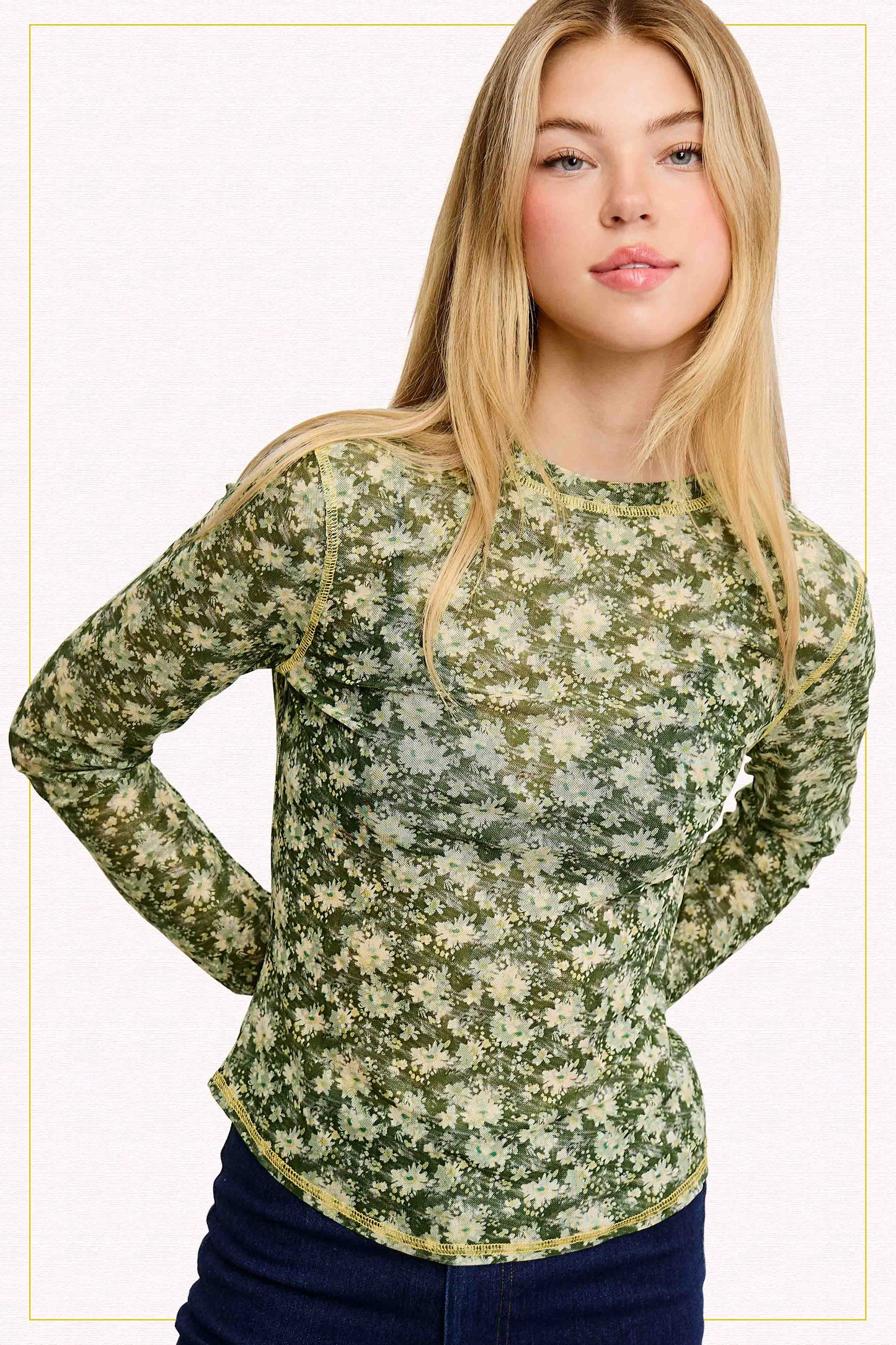 JCT7701-Floral Layer Top