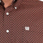 Shirts Mens Long Sleeve Geo Print Navy Rust MTW1105846